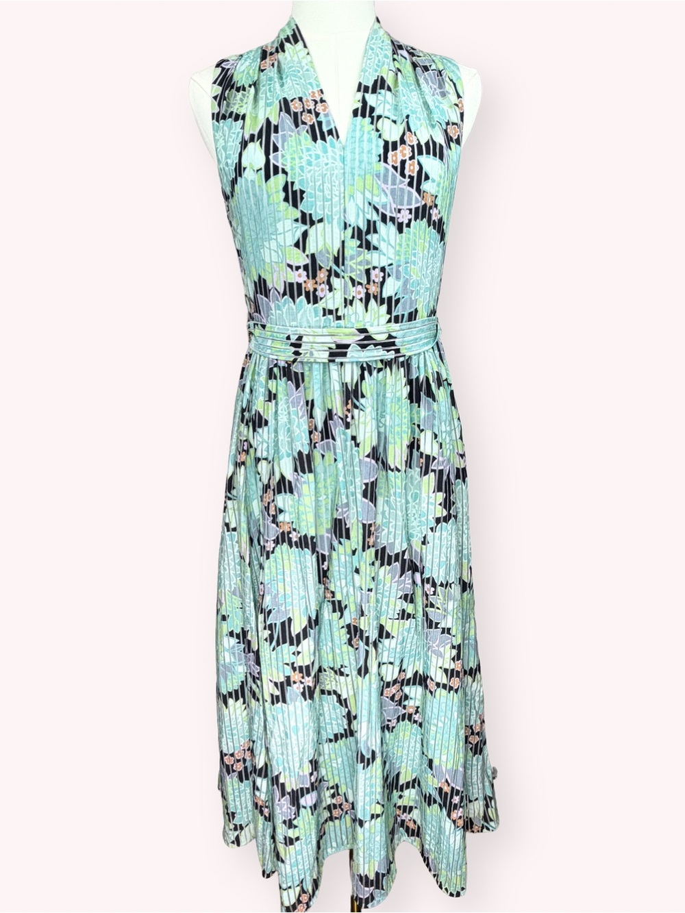 Kate Spade Dahlia Bloom Burnout Midi Dress Mint Green Floral Size 2